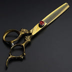 5.5/6 /7 Inch Purple Dragon Knight Professional Japanese Hair Scissors Barber Scissors Set (6 inch 2pc-B)