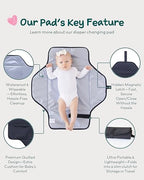 Baby Changing Pad Portable (Black Twill / Large)