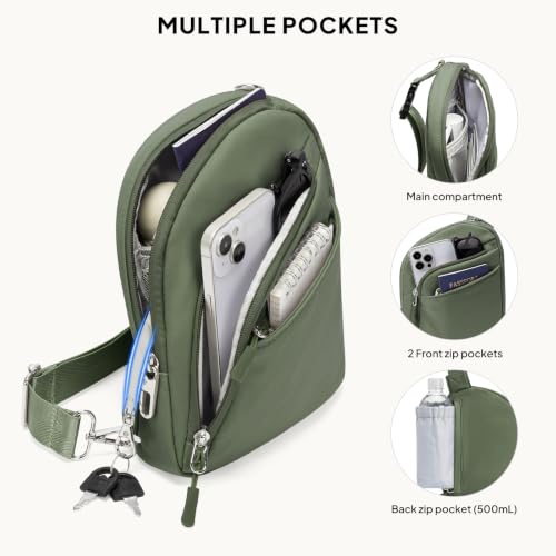 Anti Theft Crossbody Bag for Women Men (4-dark Green)