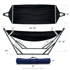 Portable Hammock Stand with Canvas Net (3. Black)