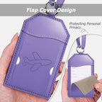 3 Pack Luggage Tags for Suitcases Bag Tag (Purple Airplane)