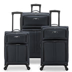 Anzio Softside Expandable Luggage with Spinner Wheels (Dark Grey / 3-Piece Set (22/26/30))