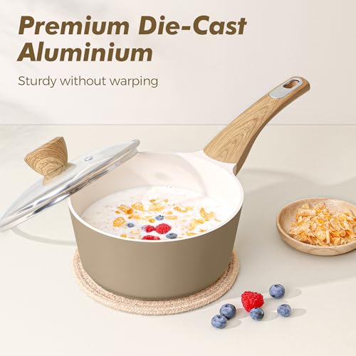 Ceramic Pots and Pans Set Nonstick (Ceramic Taupe)