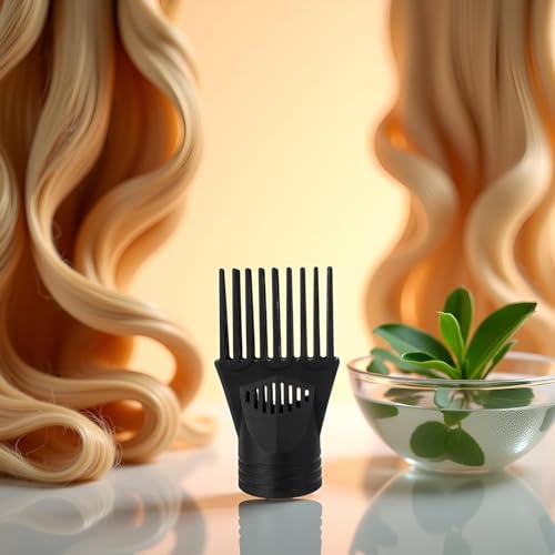 2Pcs Black Plastic Universal Blow Hair Dryer Comb Attachment for Straightening