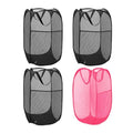 4Pcs Pop Up Laundry Hamper (3 Black with 1 Pink / 14 x 14 x 24 inches)