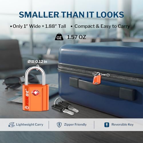 TSA Approved Luggage Locks (Orange 2 Pack)