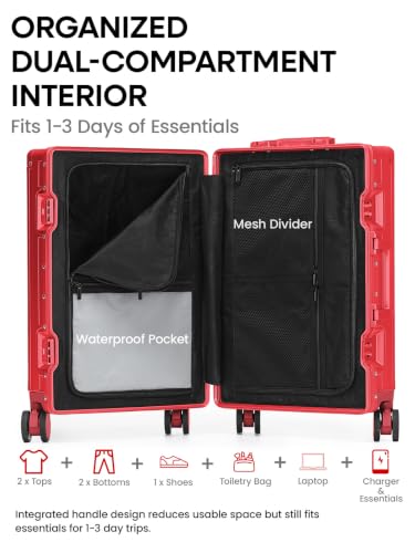 All Aluminum Carry On Luggage (Red / Carry-on)