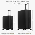2 Piece Luggage Sets Black (Black / 20/28-Inch)