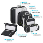 Compression Packing Cubes for Travel (Set of 7 / 7-Black)