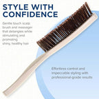 GIO1IVY GIO2IVY Ivory Gentle Touch Detangler Hair Brush for Men Women and Kids. Soft Bristles for Sensitive Scalp. Travel Brush (Set / Ivory)