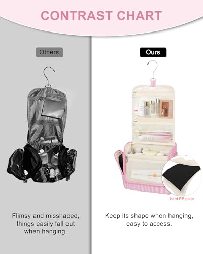 Travel Hanging Toiletry Bag (Pink / Large)