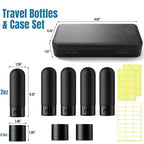 8 Pack Travel Bottles for Toiletries with Case (Black)