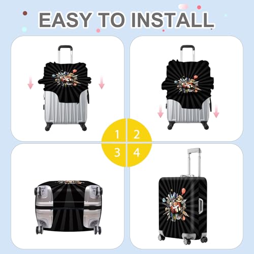 Travel Adventure Luggage Cover (#134 / M(fits 24-26Inch suitcase))