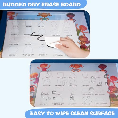 Kids Travel Tray for Toddler Car Seat (Navy BlueDinosaur)