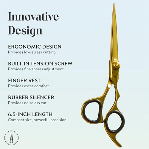 Professional Hair Cutting And Thinning Scissors (Gold / SecureHook Series)