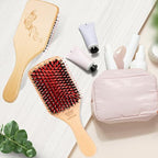 Hair Brush Boar Bristle Hair Brushes and Hair Comb Set for Women Men Kids (Red)
