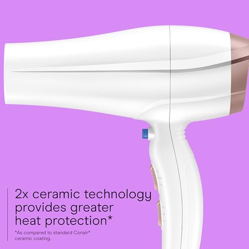 Double Ceramic Ionic Hair Dryer (White With Concentrator)