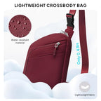 Anti Theft Crossbody Bags Small Crossbody Sling Bag for Women & Men (Burgundy)