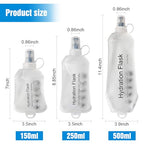 250ml Soft Flask TPU Foldable Running Hydration Flask (Clear Pack of 2-250ml)