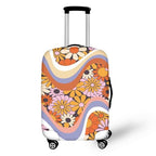 Swirl Hippie Flowers Baggage Covers for 18 (S(for 18-21 inch luggage) / Colorful Swirl Hippie Flowers)