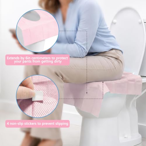 20 Pack Toilet Seat Covers Disposable (Pink)