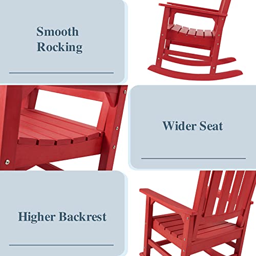 Outdoor Rocking Chairs Set of 2 (Red / 2 pack)