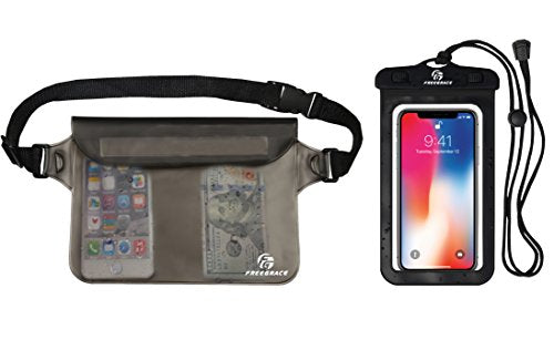 Premium Waterproof Pouch Set with Waist (Gray + Waterproof Case)