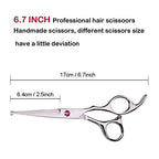 Kids Hair Cutting Scissors Set Professional 6.5 inch Saftey Round Head Hair cut Scissors Kit with Cutting Thinning Scissors Hairdressing Shears Set for Barber Salon （red） (Red)