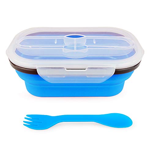 800ml Collapsible Bento Lunch Box (Blue 800ml Bento Box)