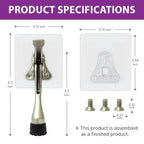 Door Stopper with Adhesive Bracket Stickers (Satin Nickel / 4 INCH X 2 PACK)
