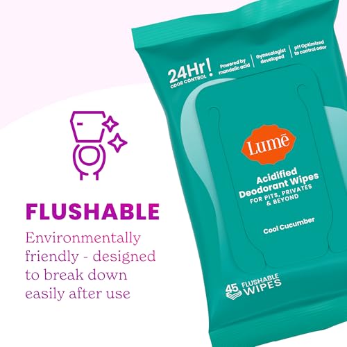 Acidified Deodorant Wipes (45 Count (Pack of 2))