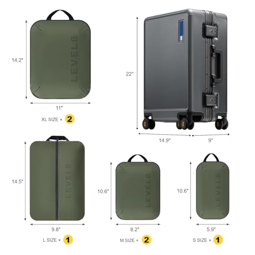Zipperless Carry On Luggage Airline Approved Hard Suitcase 20" Grey (Grey / Carry-On 20 Inch (With 6PC Organizers))
