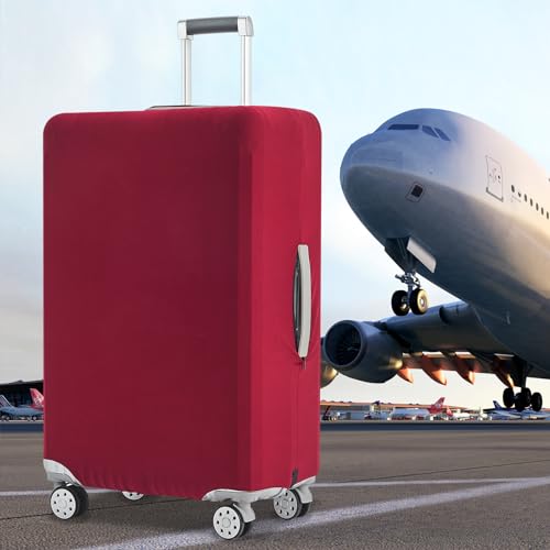 Travelkin Luggage Covers For Suitcase Tsa Approved Suitcase Cover Protector (Wine Red / L)