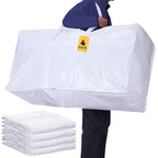 4 Pcs 66 Gallon Extra Large Moving Bags Heavy Duty Storage Bag (66 Gallon / White)