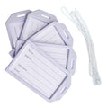Bulk 50 Pack Premium Rigid Airline Luggage Tag Holders with 6" Worm Loops (50 Pack / White)