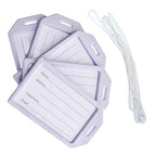 Bulk 50 Pack Premium Rigid Airline Luggage Tag Holders with 6" Worm Loops (50 Pack / White)