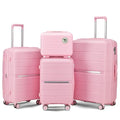 4 Piece Expandable Hardshell Pink Luggage Sets with Spinner Wheels (A#Pink / 4 Piece Set)