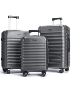 Luggage Sets 3 Pcs Suitcase with Wheels (Gray / 3-Piece Set-20 Inch/24 Inch/28 Inch)