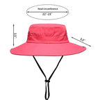 Womens Summer Sun Hat Beach Hat Wide Brim Outdoor UV Protection Hat Foldable Cool Mesh Ponytail Bucket Hat (6-7 / Watermelon Red))