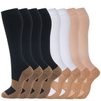 8 Pairs Compression Socks for Men & Women 20 (Large-X-Large / 26-8 Pairs-black/White Copper)