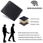 Mens Wallet with 2 ID Windows (Black and Burgundy)
