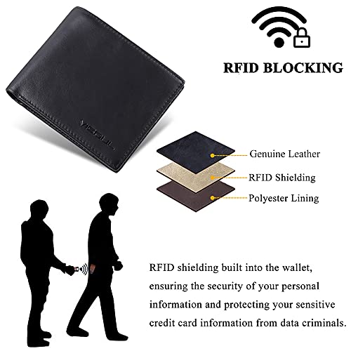 Mens Wallet with 2 ID Windows (Black and Burgundy)