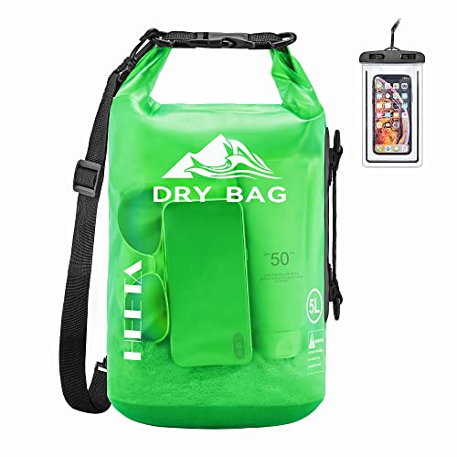 Dry Bag Waterproof Backpack with Phone Case (Green / 20L)