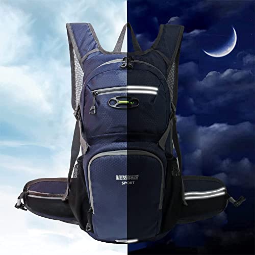 Hiking Daypack 15L Waterproof Lightweight Backpack (Navy)