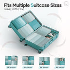 9 11 Set Compression Packing Cubes for Travel Essentials (Cyan / 9 set)