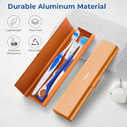 Wider Aluminum Toothbrush Travel Case (Orange / 1 Pack (Large))