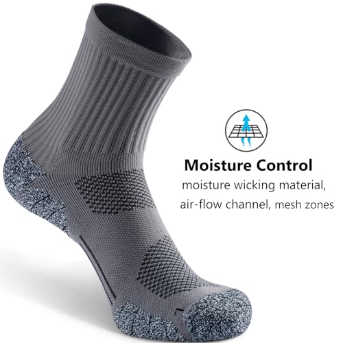 Unisex Cushioned Compression Sport Quarter Socks (X-Large / 4-pairs Grey)