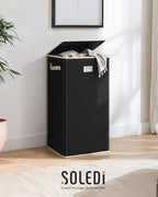 100L Laundry Hamper with Lid (Pitch Black / 100L)