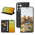 Custom Wallet Phone Case for Samsung Galaxy S26 Plus with Photo (Galaxy S26 Plus / Black-A)