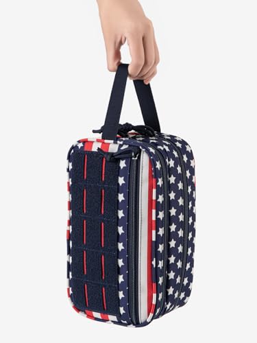 Tactical Toiletry Bag For Men Hygiene Bag EDC Military Tool Molle Pouches Small Dopp Kit Mens Shaving Kit Travel shower Bags Star (1 US Star-Spangled)